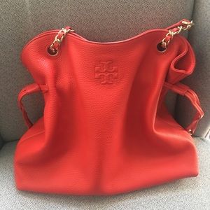 Tory Burch Red Leather Should Bag